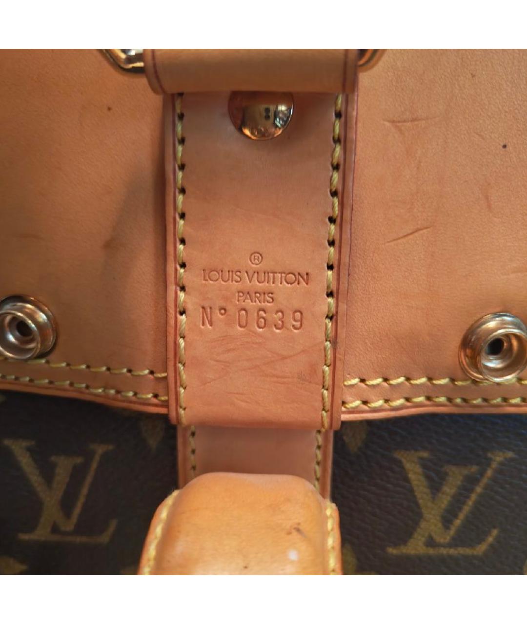 LOUIS VUITTON Коричневая кожаная сумка тоут, фото 5
