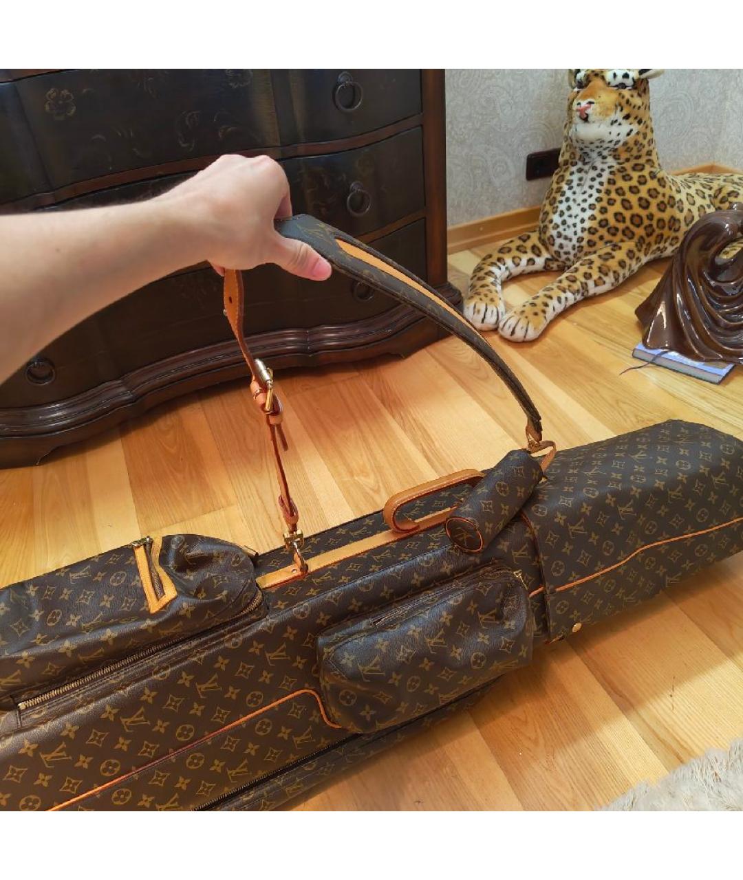 LOUIS VUITTON Коричневая кожаная сумка тоут, фото 2