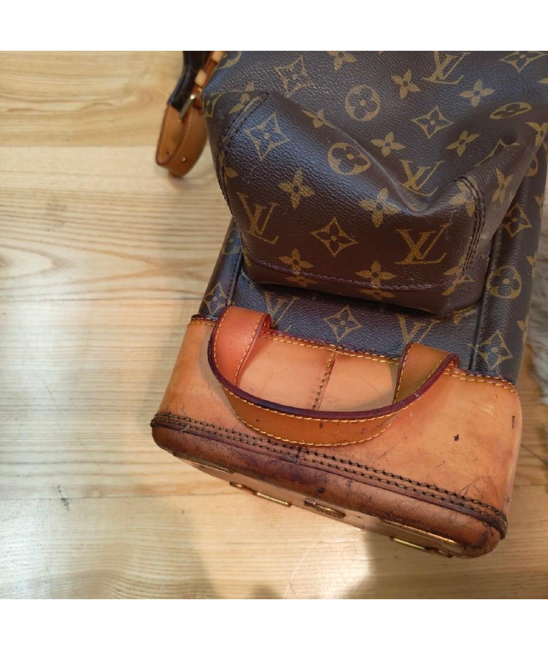 LOUIS VUITTON Коричневая кожаная сумка тоут, фото 4