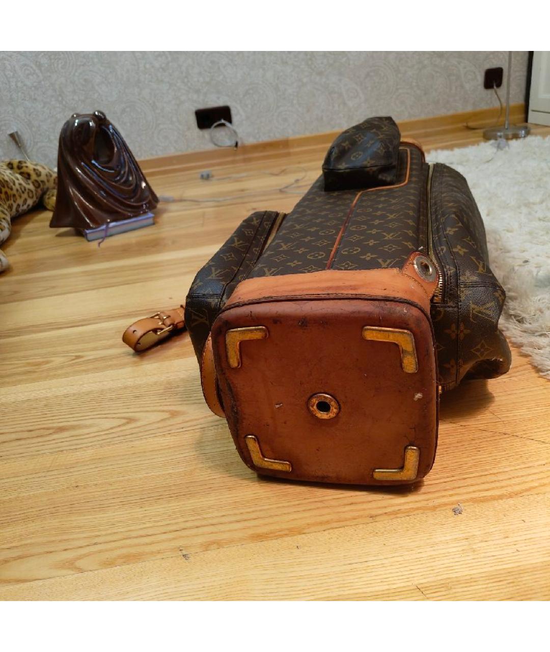 LOUIS VUITTON Коричневая кожаная сумка тоут, фото 3