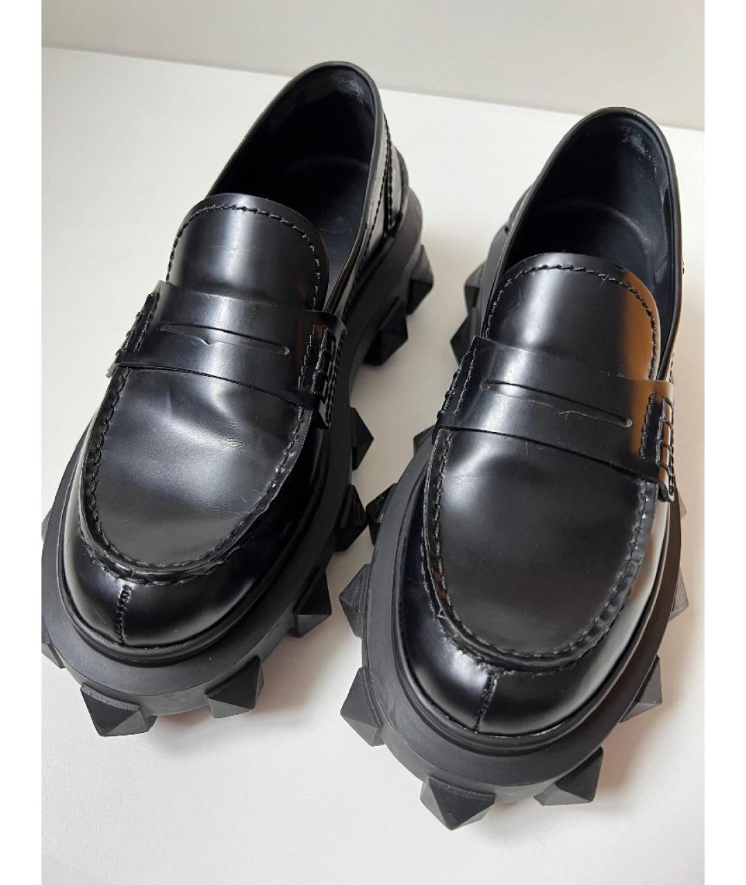 VALENTINO Черные кожаные лоферы, фото 2