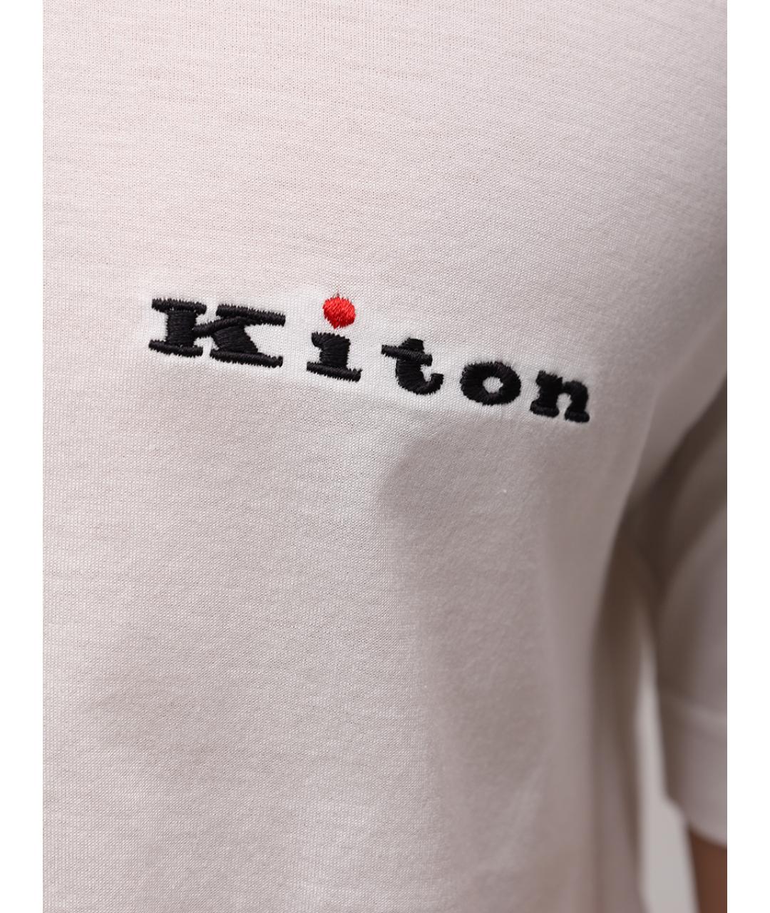 KITON Белая хлопковая футболка, фото 6