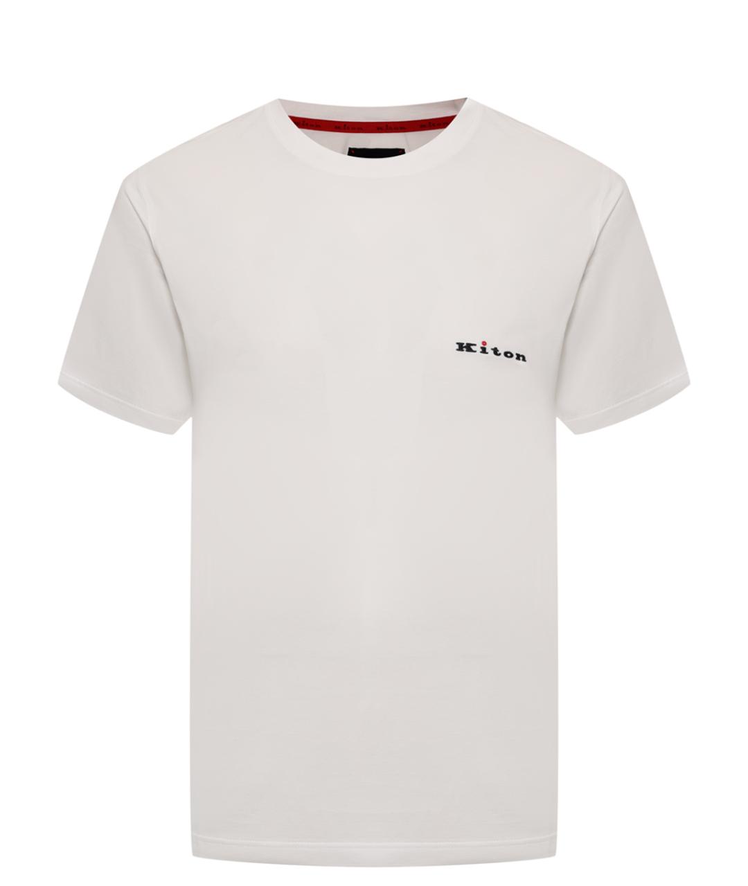 KITON Белая хлопковая футболка, фото 1