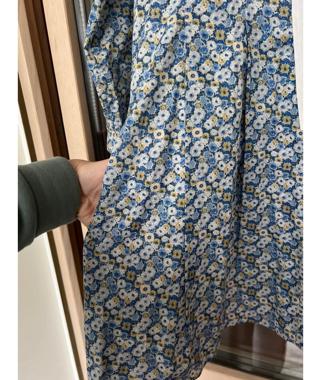 SAINT LAURENT Голубое хлопковое коктейльное платье, фото 8