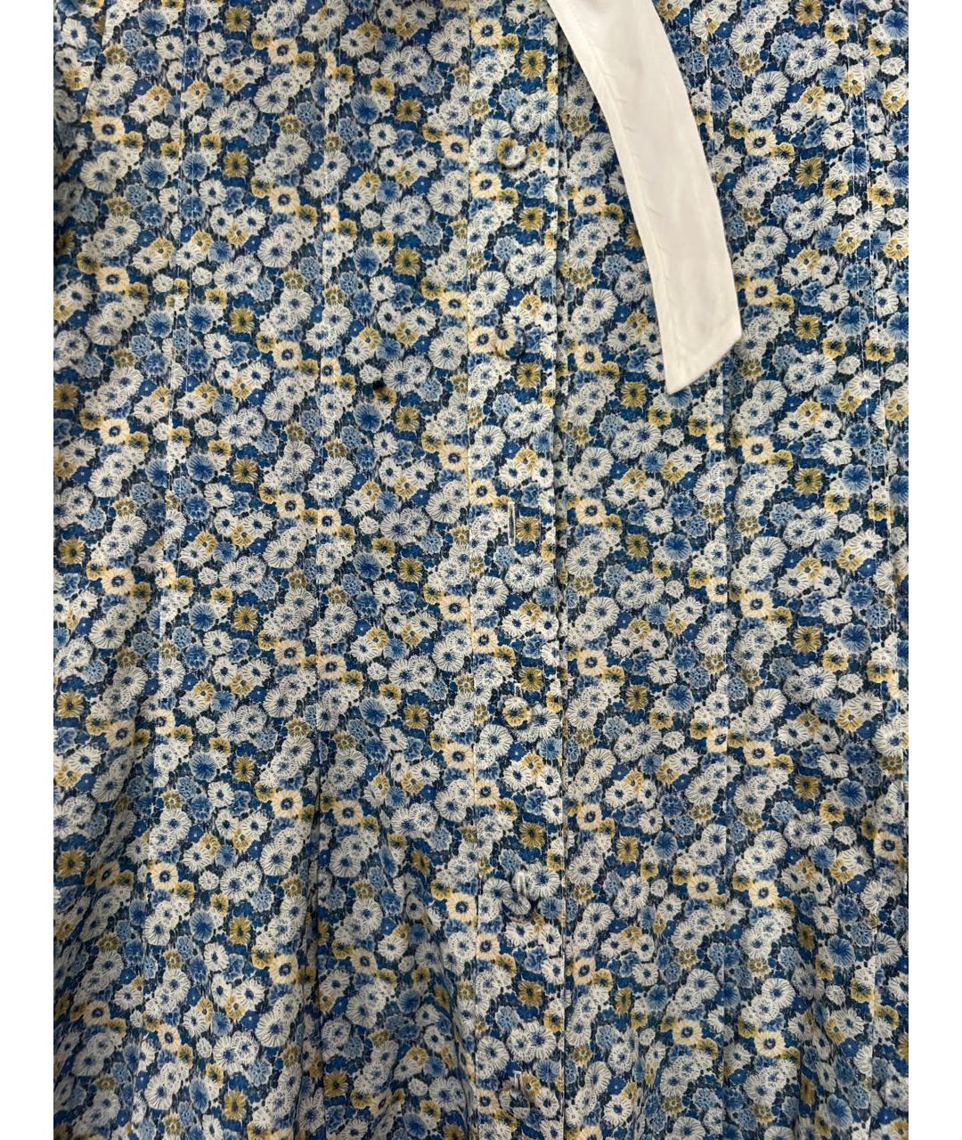 SAINT LAURENT Голубое хлопковое коктейльное платье, фото 4