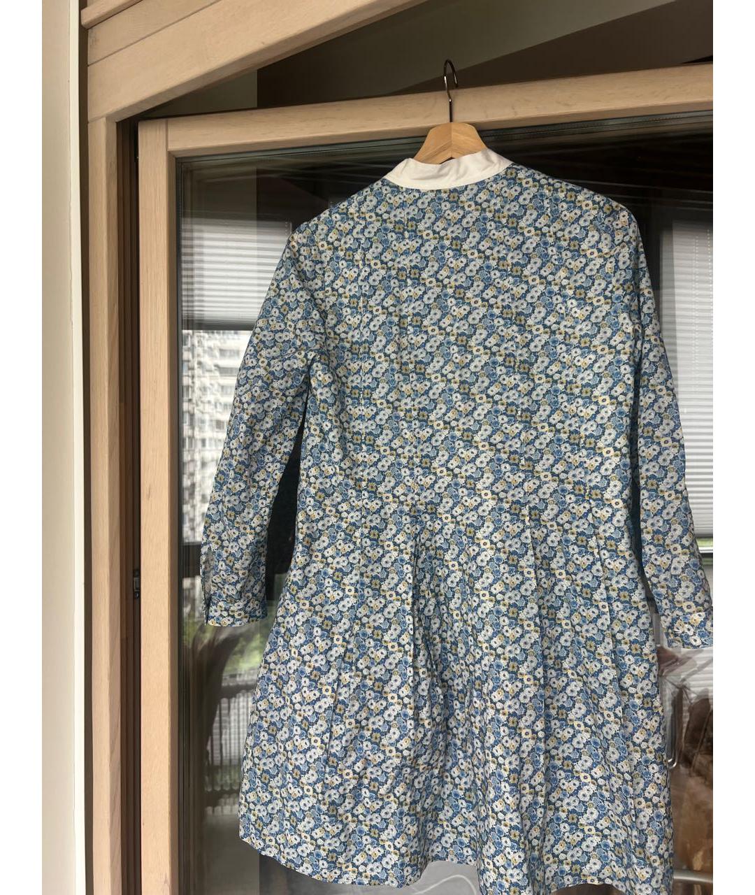 SAINT LAURENT Голубое хлопковое коктейльное платье, фото 2