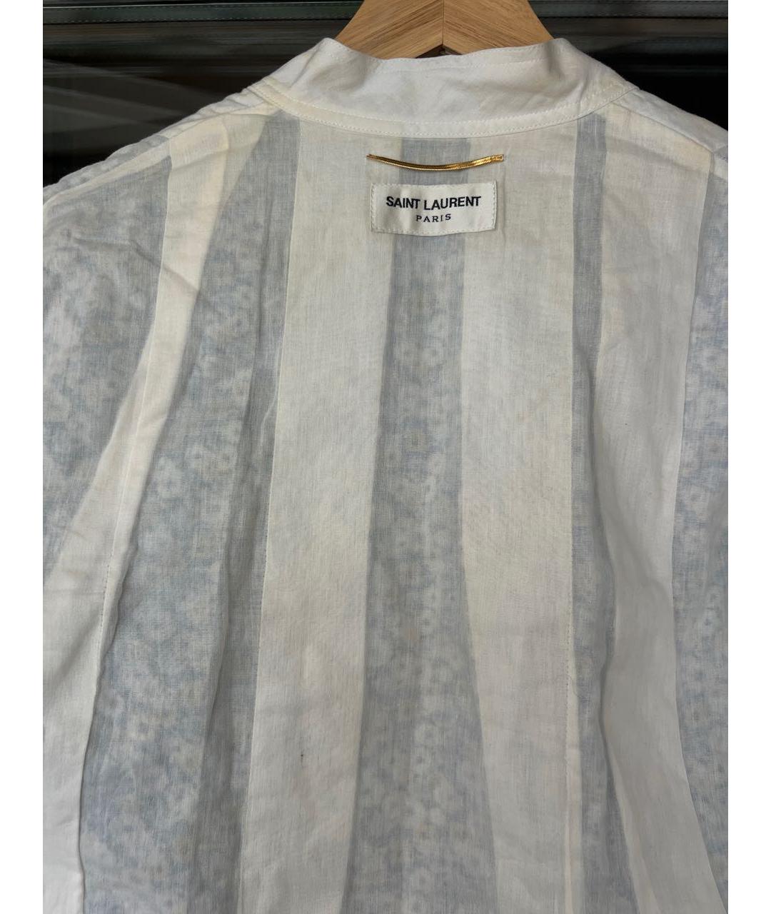 SAINT LAURENT Голубое хлопковое коктейльное платье, фото 3