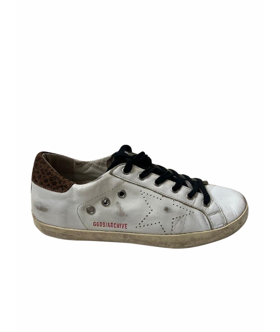 GOLDEN GOOSE DELUXE BRAND Белые кожаные кеды, фото 1