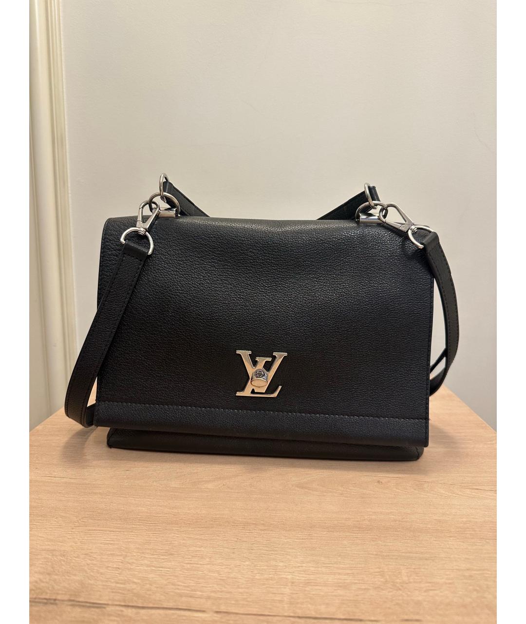 LOUIS VUITTON Черная кожаная сумка через плечо, фото 6