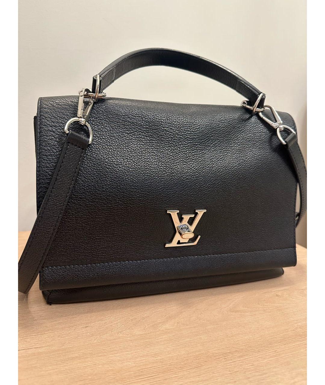 LOUIS VUITTON Черная кожаная сумка через плечо, фото 5