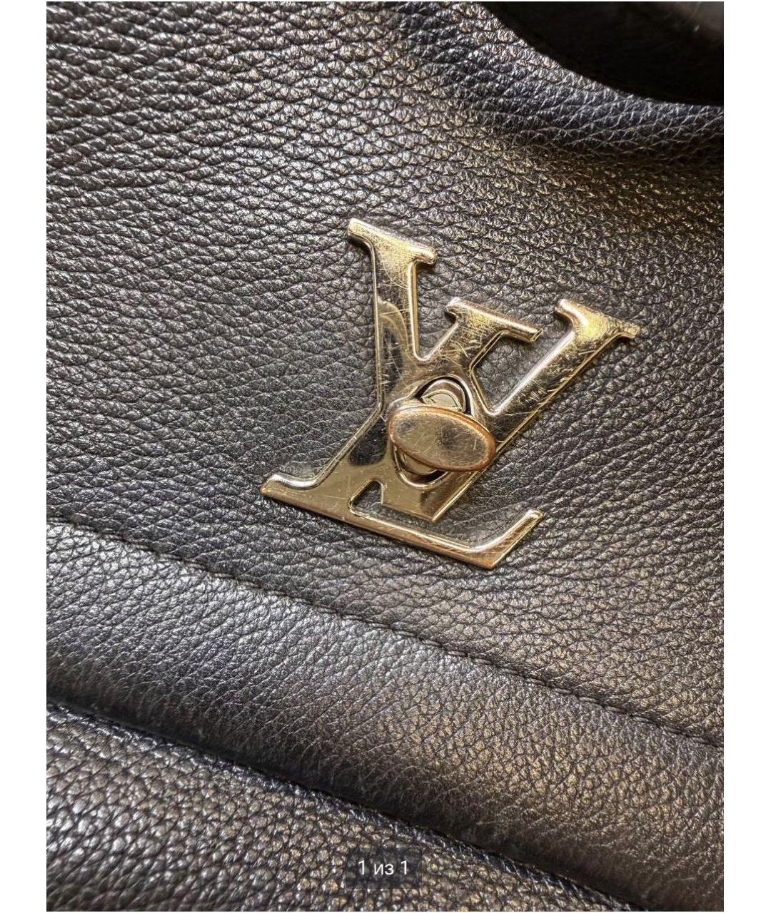 LOUIS VUITTON Черная кожаная сумка через плечо, фото 2