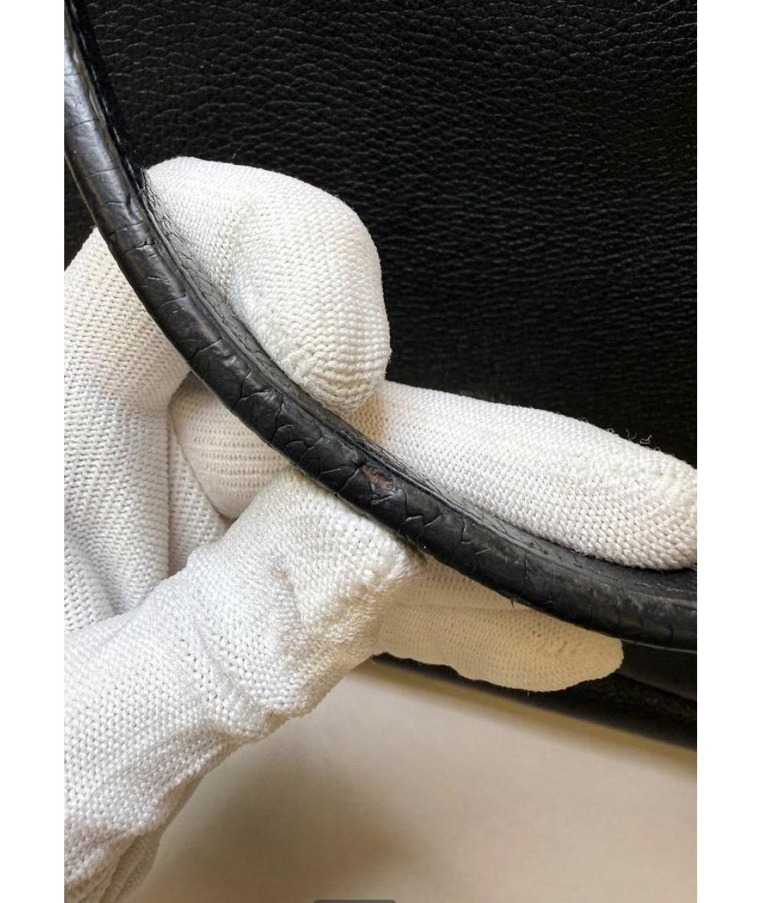 LOUIS VUITTON Черная кожаная сумка через плечо, фото 4