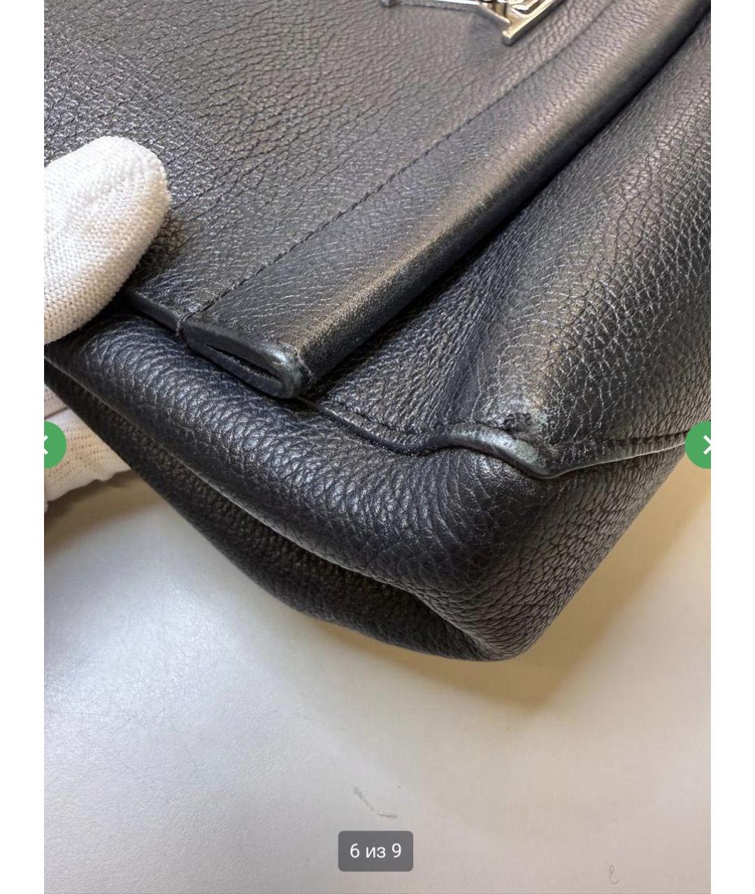 LOUIS VUITTON Черная кожаная сумка через плечо, фото 3