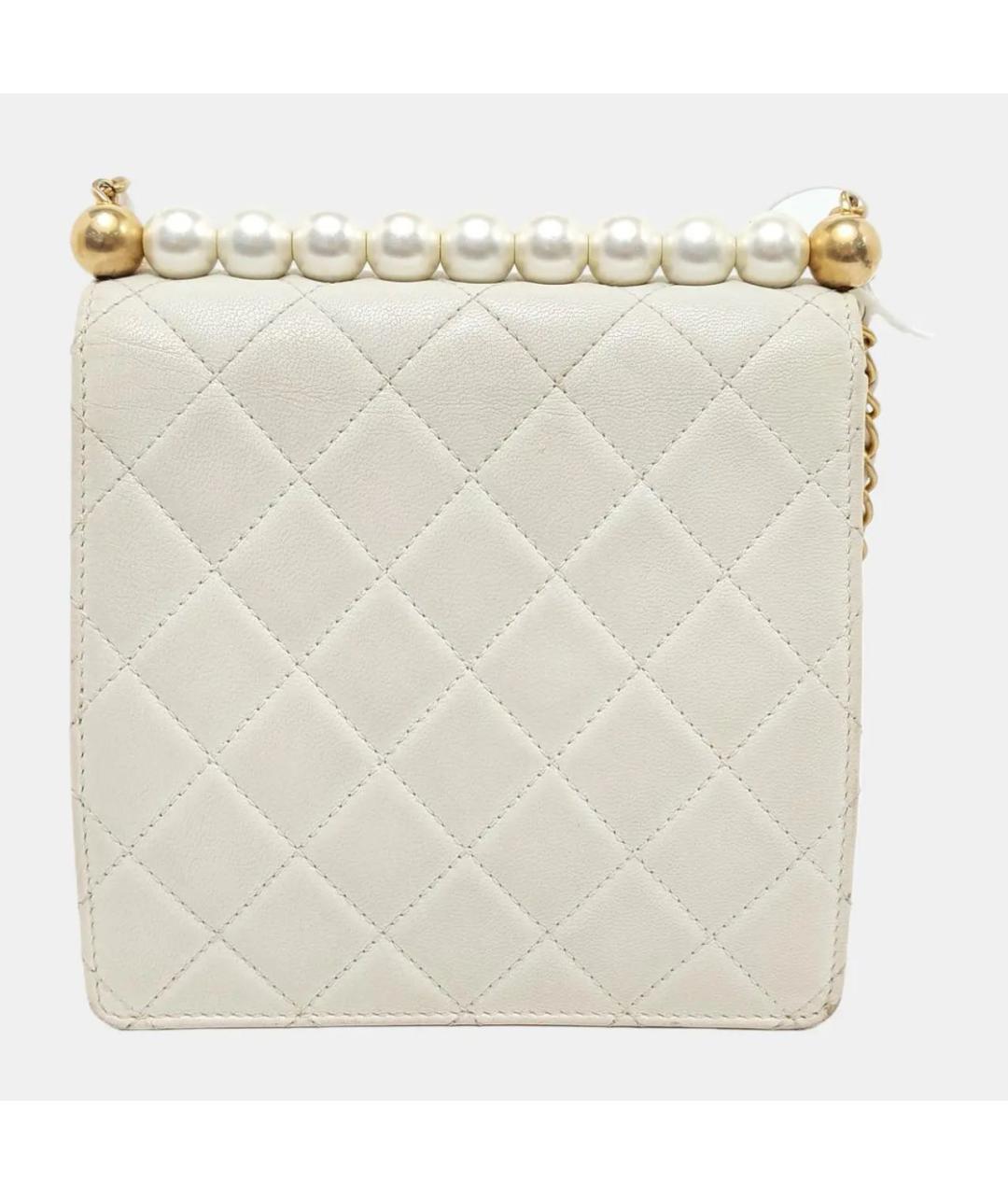 CHANEL Бежевая кожаная сумка через плечо, фото 4