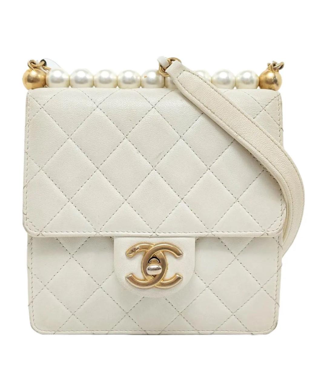 CHANEL Бежевая кожаная сумка через плечо, фото 1