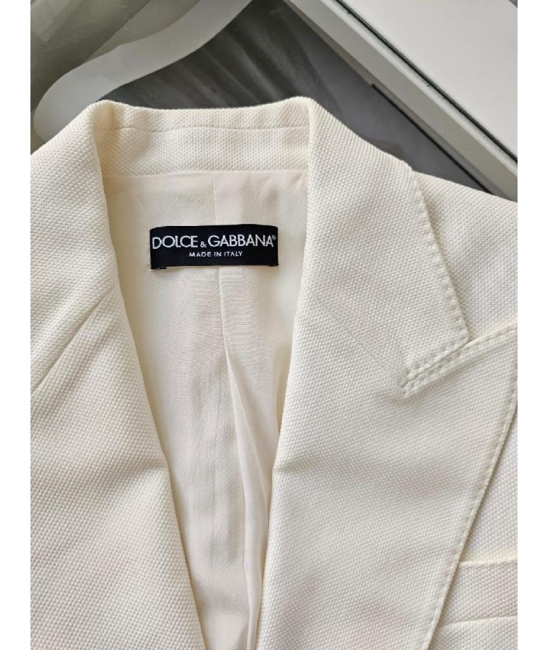 DOLCE&GABBANA Белый хлопковый жакет/пиджак, фото 3