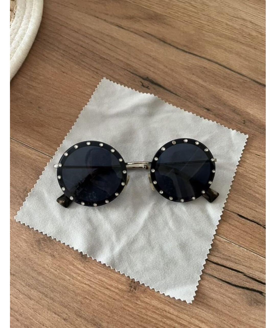 VALENTINO Темно-синие металлические солнцезащитные очки, фото 2