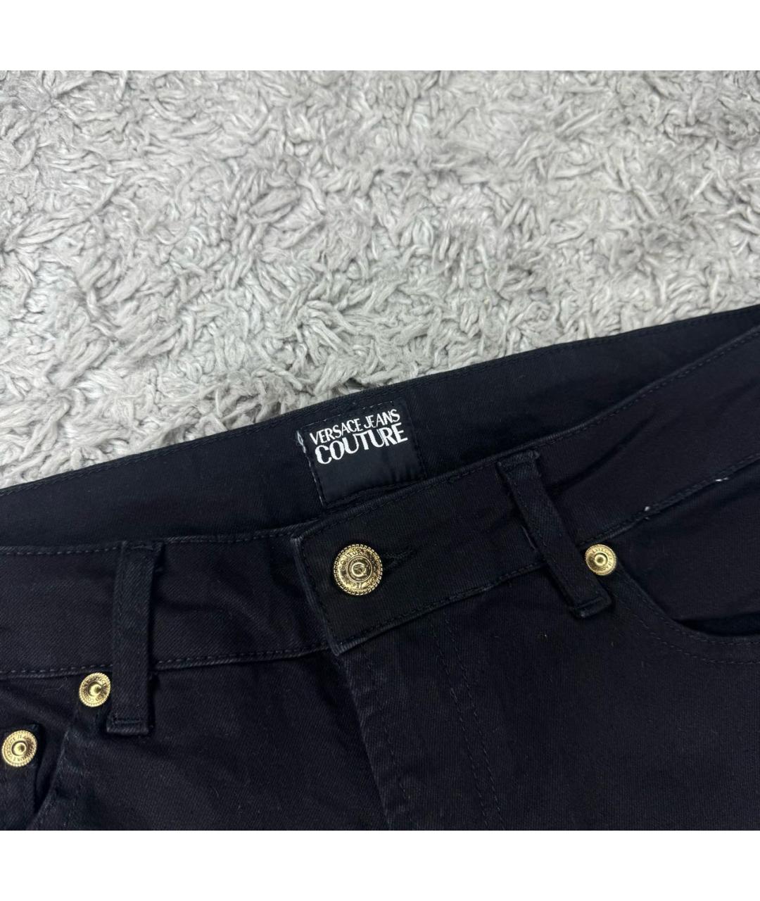 VERSACE JEANS COUTURE Черные хлопковые классические брюки, фото 6