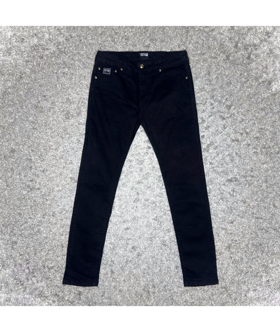 VERSACE JEANS COUTURE Черные хлопковые классические брюки, фото 9