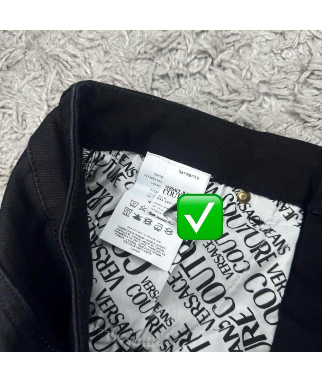 VERSACE JEANS COUTURE Черные хлопковые классические брюки, фото 7