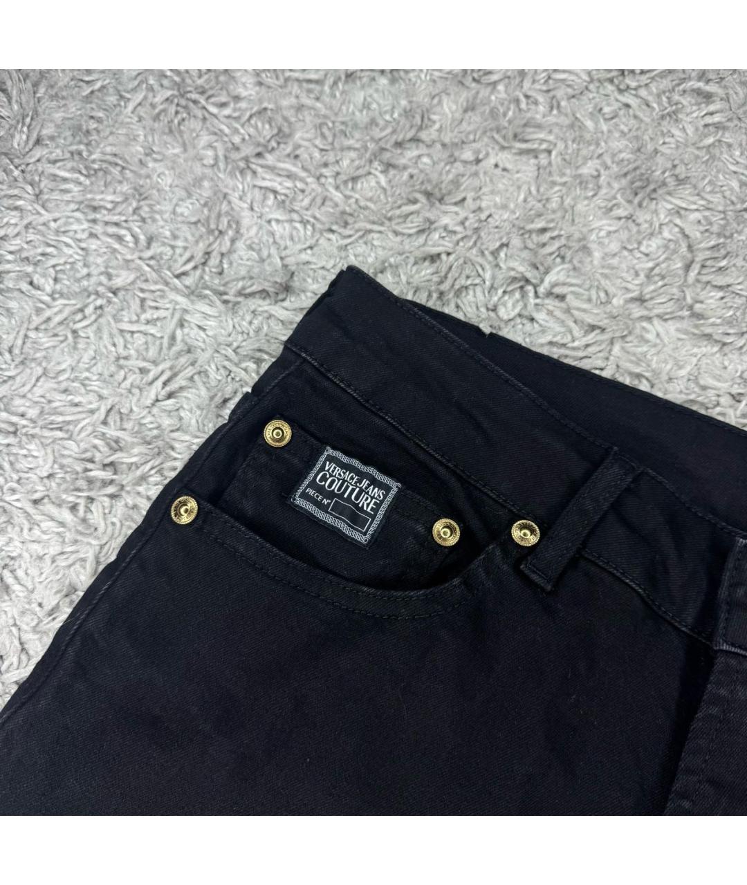 VERSACE JEANS COUTURE Черные хлопковые классические брюки, фото 5