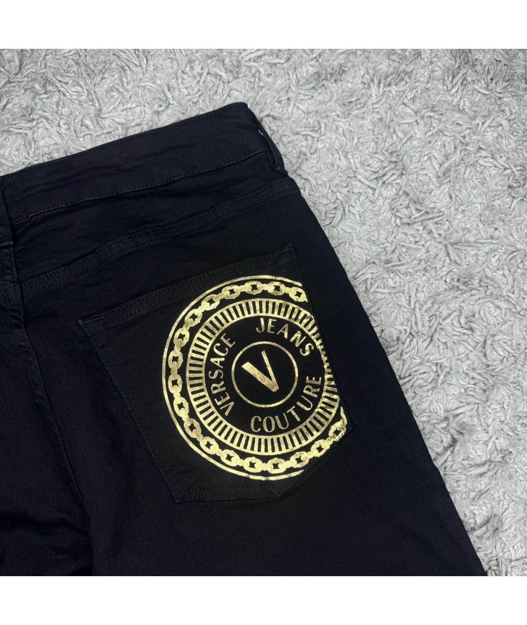 VERSACE JEANS COUTURE Черные хлопковые классические брюки, фото 4