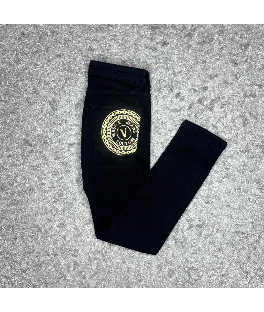 VERSACE JEANS COUTURE Черные хлопковые классические брюки, фото 2