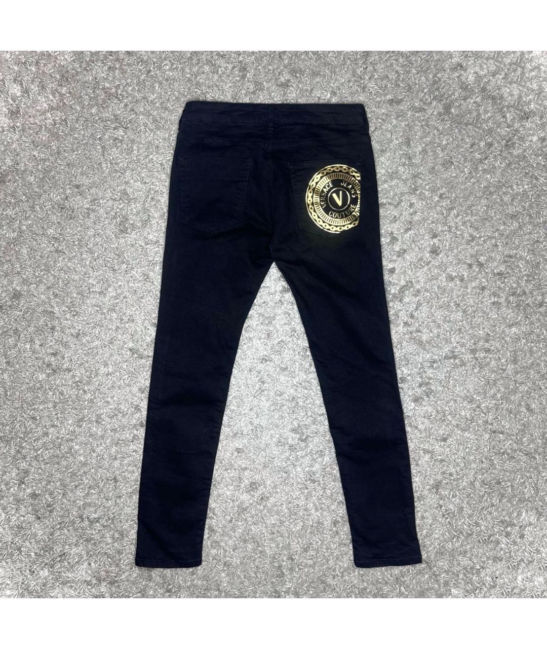 VERSACE JEANS COUTURE Черные хлопковые классические брюки, фото 3
