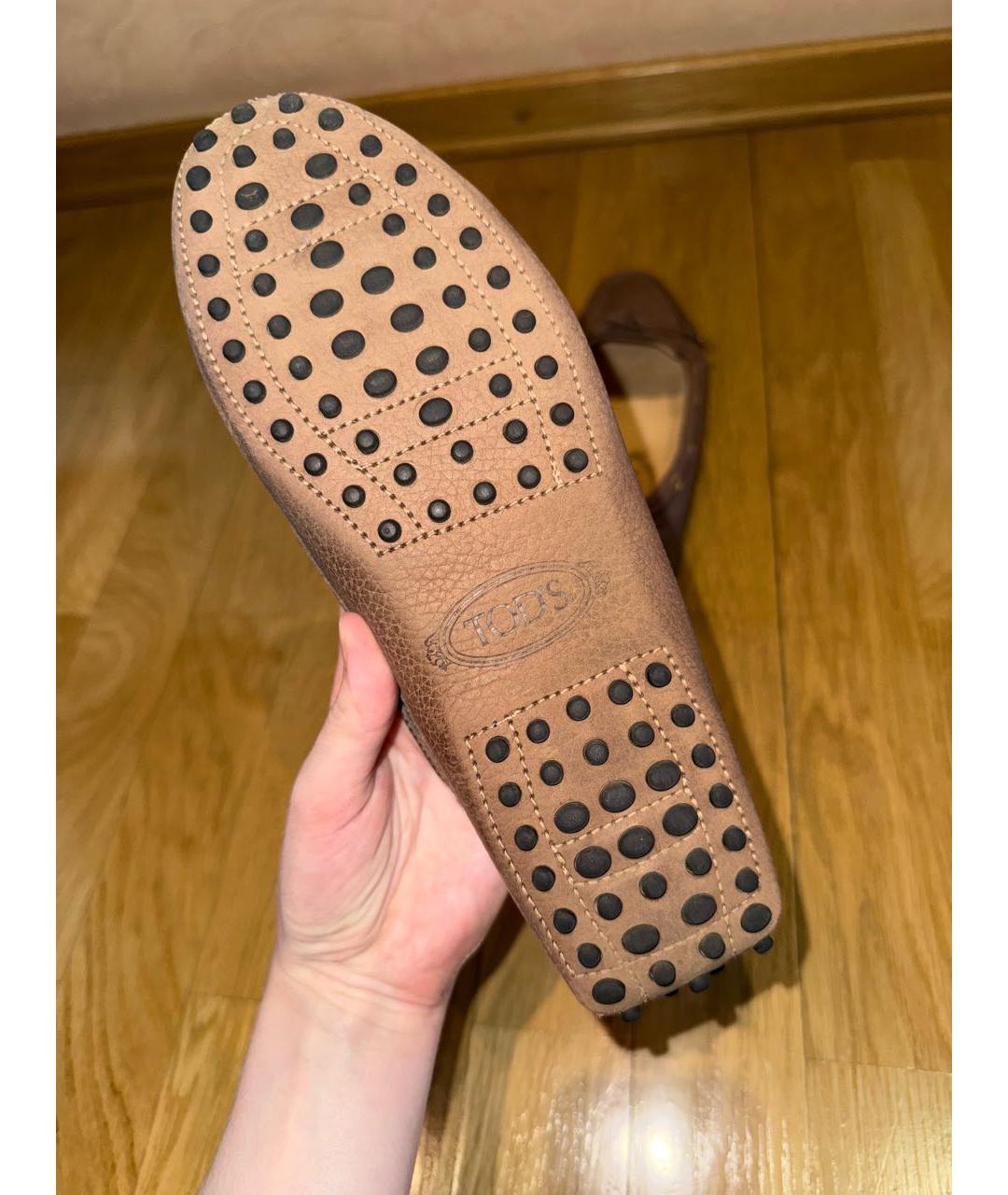 TOD'S Коричневые кожаные мокасины, фото 5