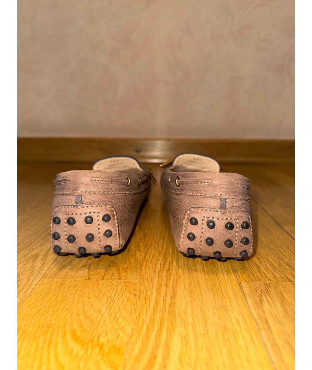 TOD'S Коричневые кожаные мокасины, фото 4
