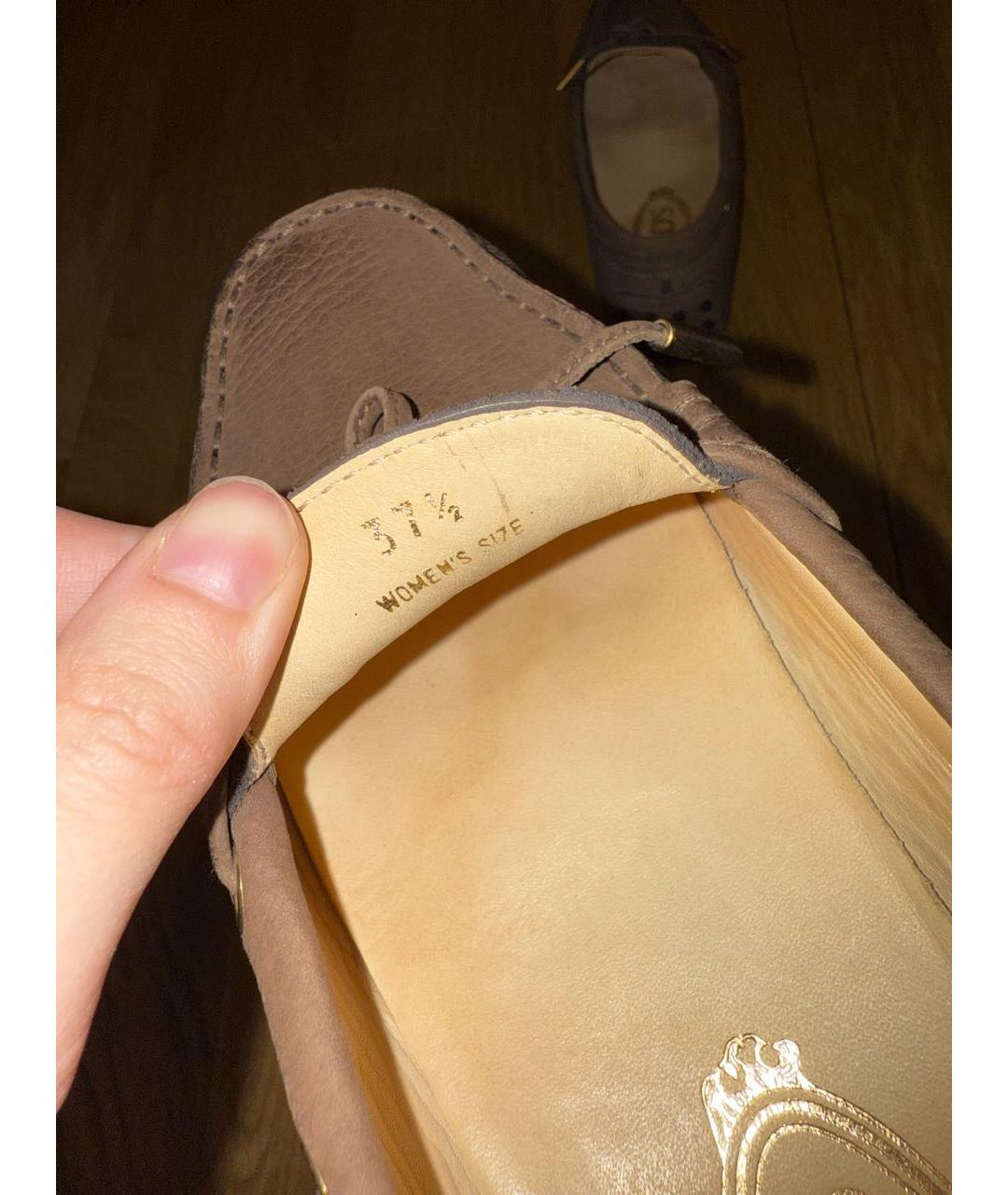 TOD'S Коричневые кожаные мокасины, фото 6