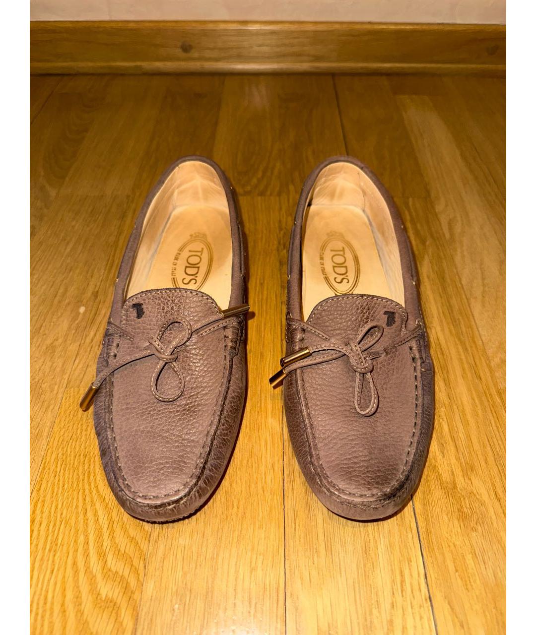 TOD'S Коричневые кожаные мокасины, фото 2