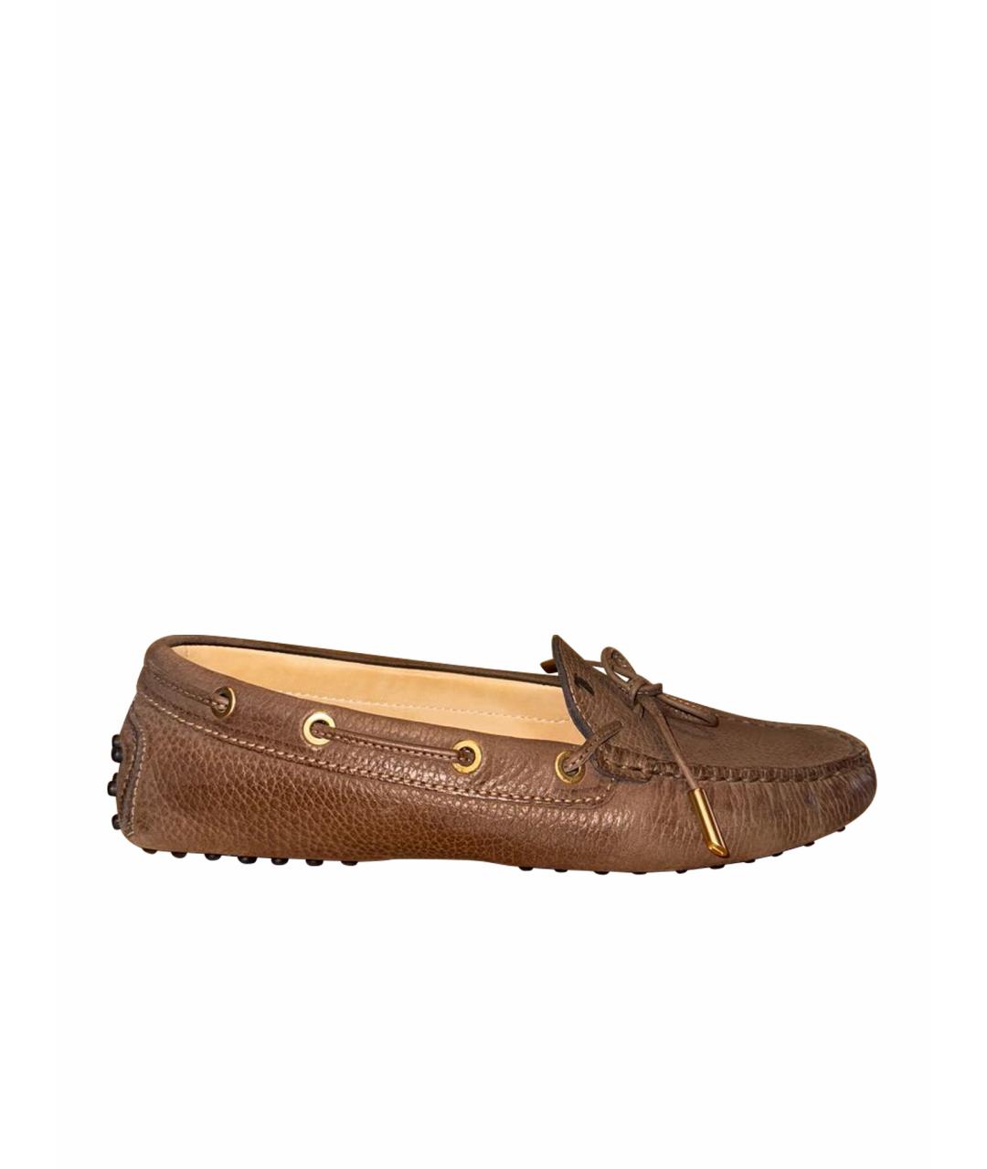 TOD'S Коричневые кожаные мокасины, фото 1