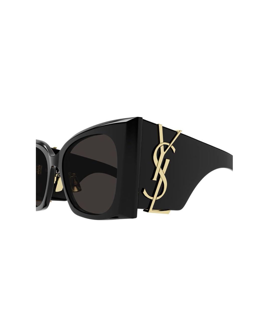 SAINT LAURENT Черные пластиковые солнцезащитные очки, фото 3