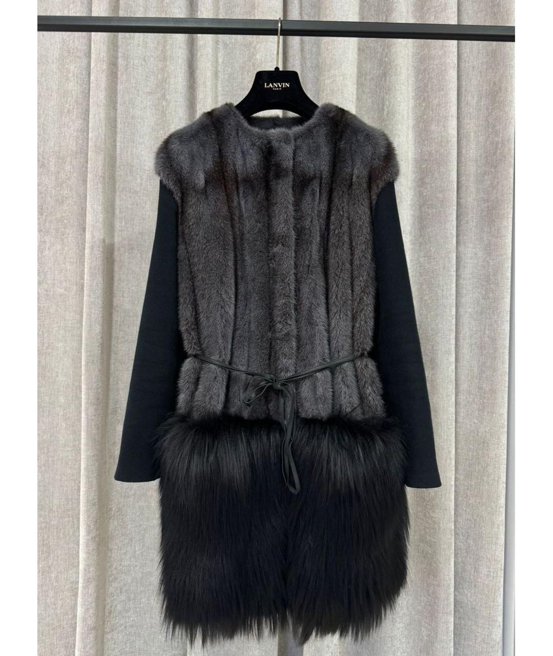 LANVIN Черная меховая шуба, фото 4