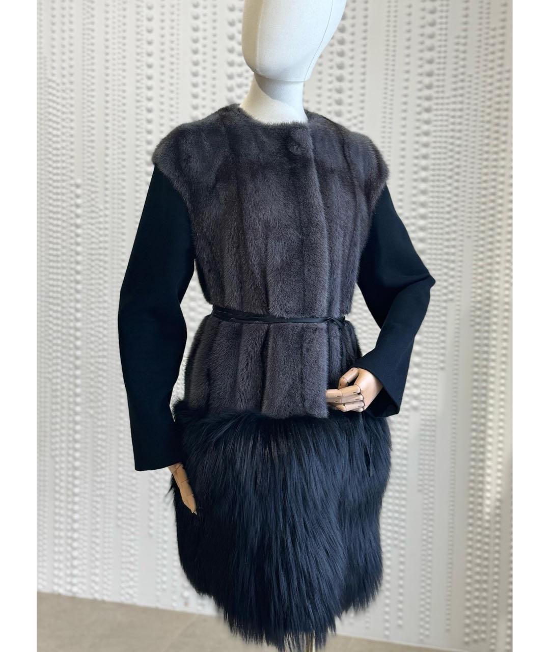 LANVIN Черная меховая шуба, фото 5
