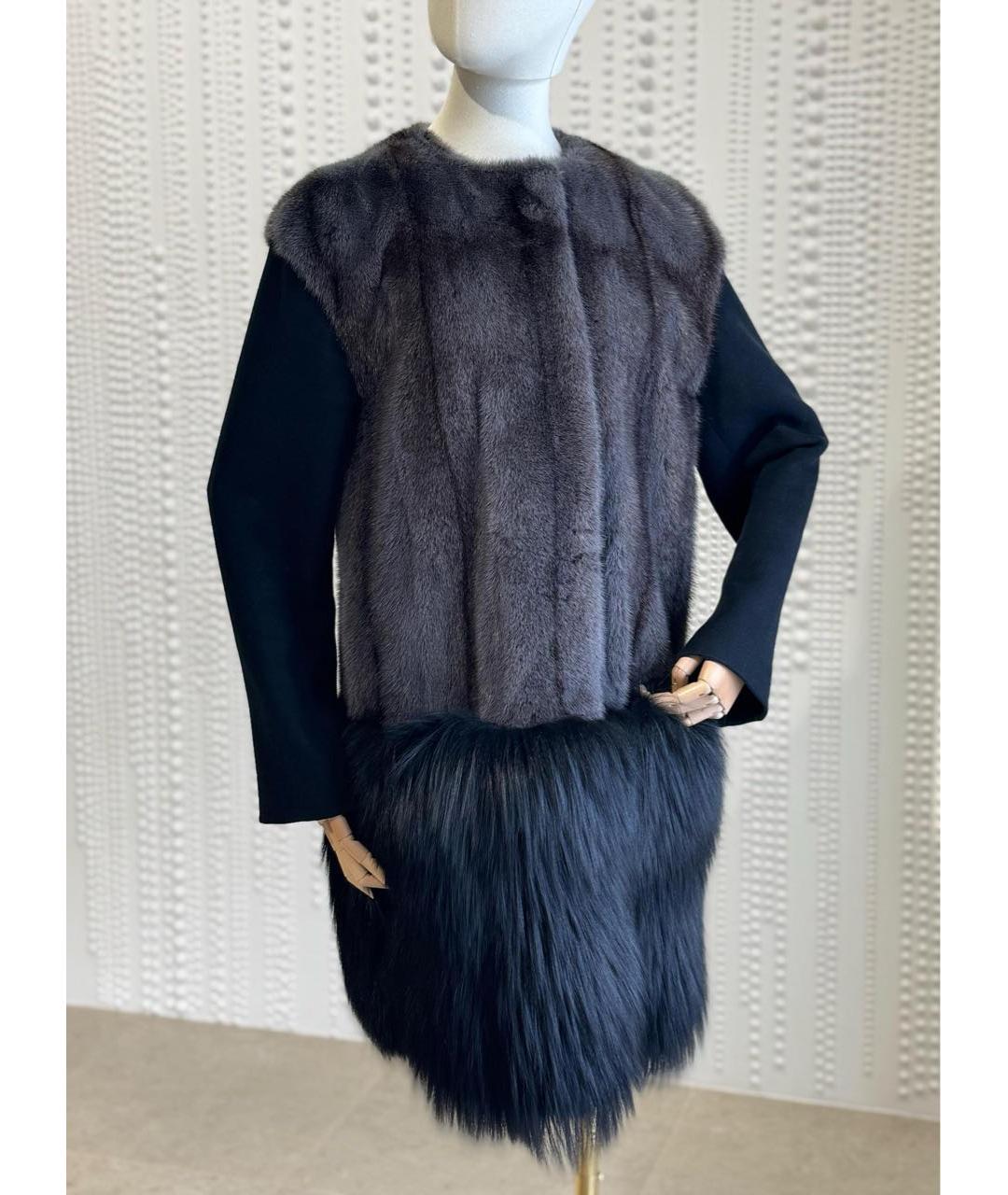 LANVIN Черная меховая шуба, фото 2