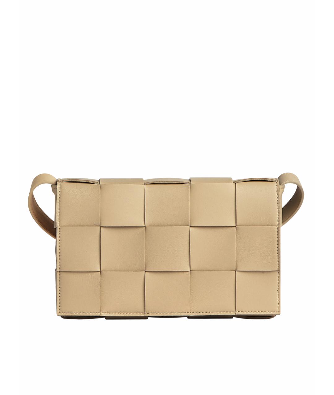 BOTTEGA VENETA Бежевая кожаная сумка через плечо, фото 1