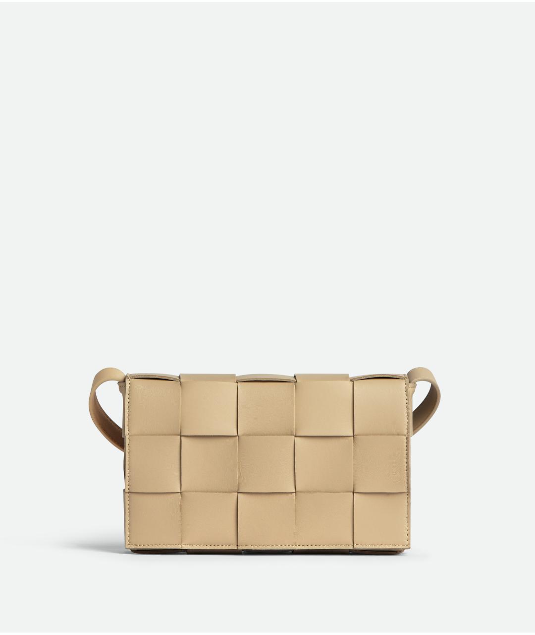 BOTTEGA VENETA Бежевая кожаная сумка через плечо, фото 8