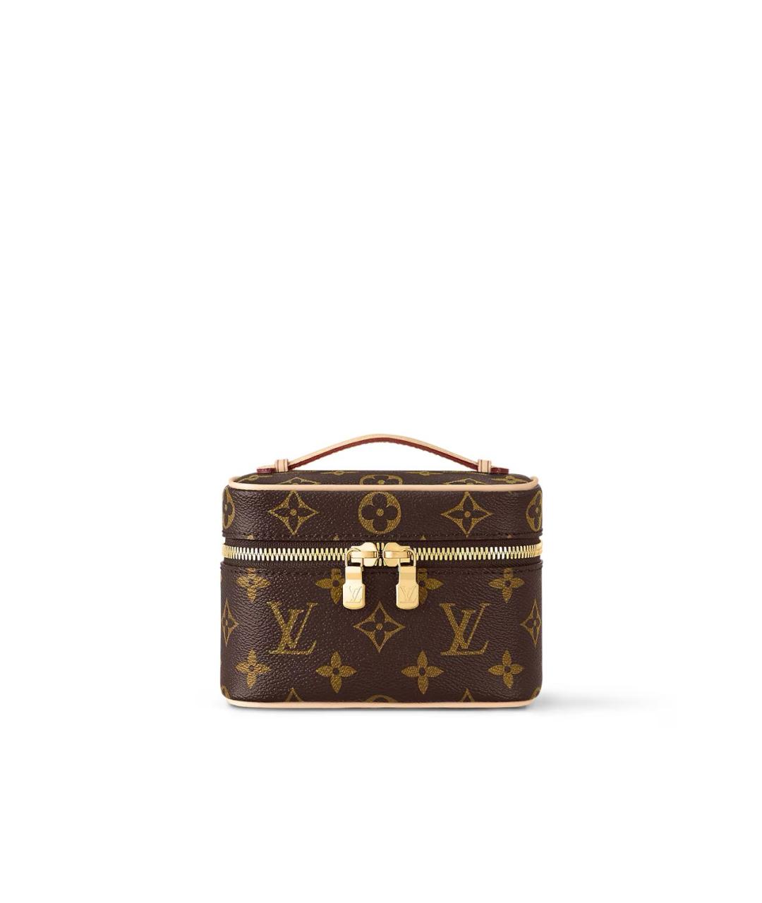 LOUIS VUITTON Коричневая кожаная косметичка, фото 1