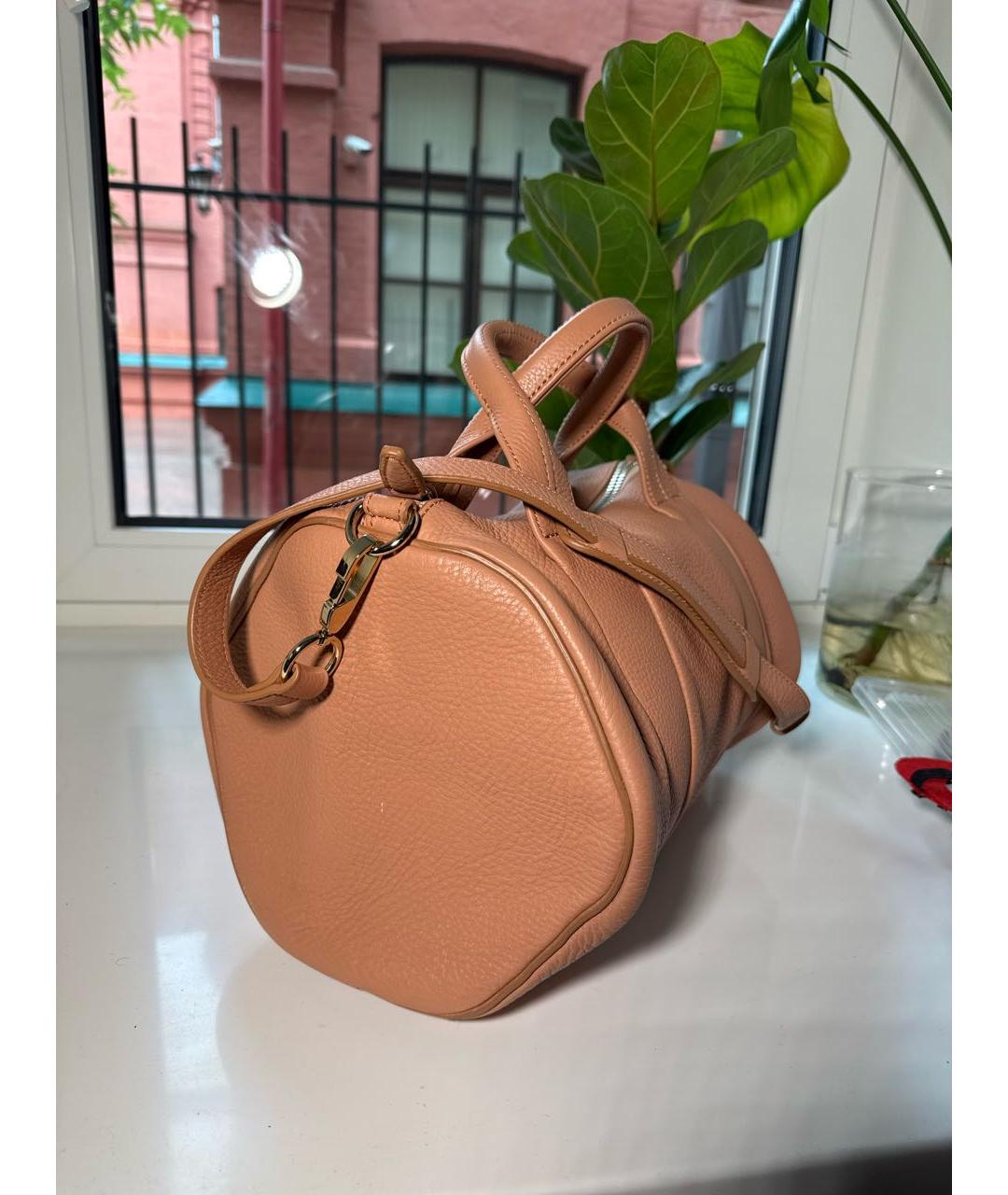 ALEXANDER WANG Коричневая кожаная сумка с короткими ручками, фото 3