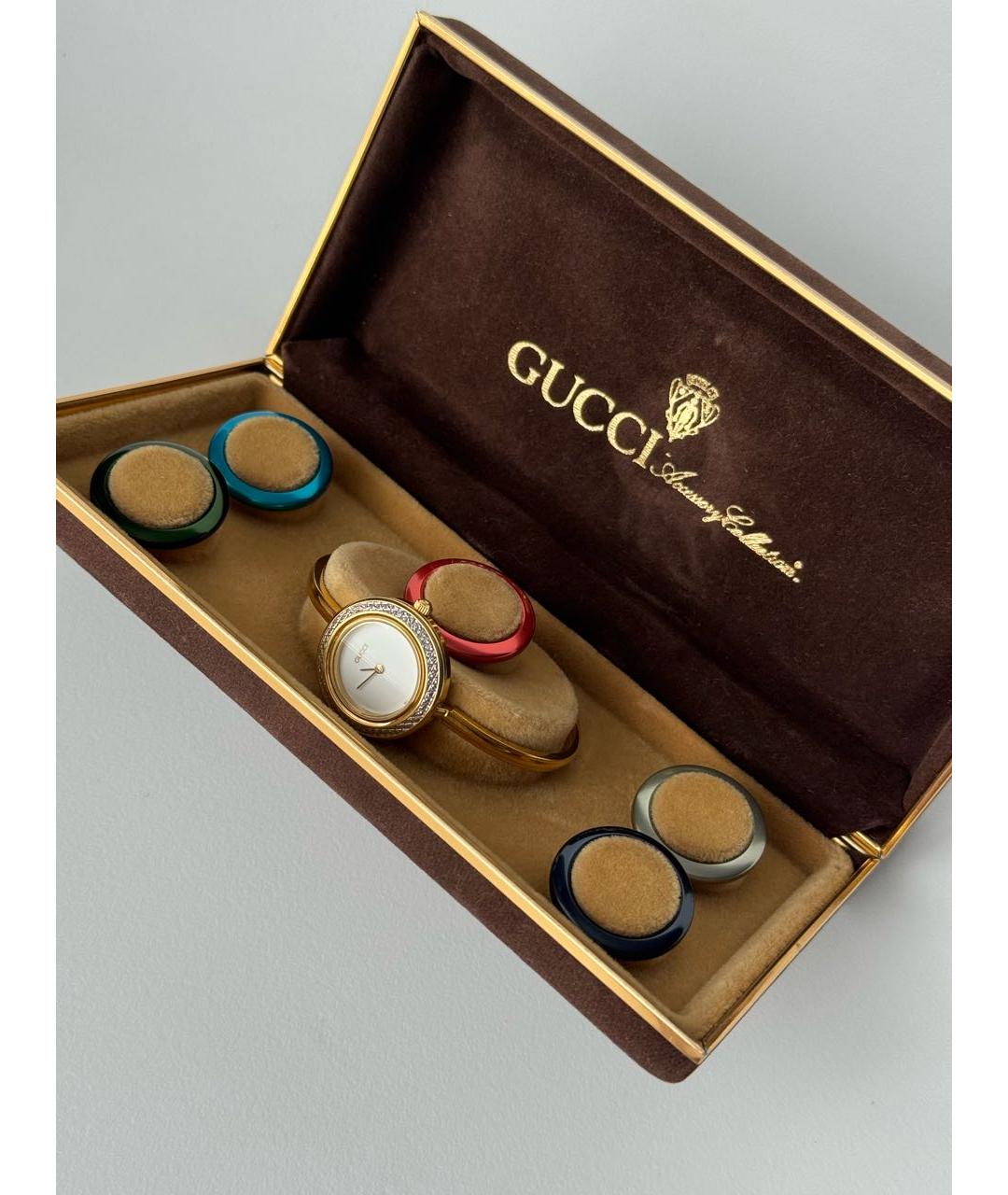 GUCCI Золотые латунные часы, фото 3