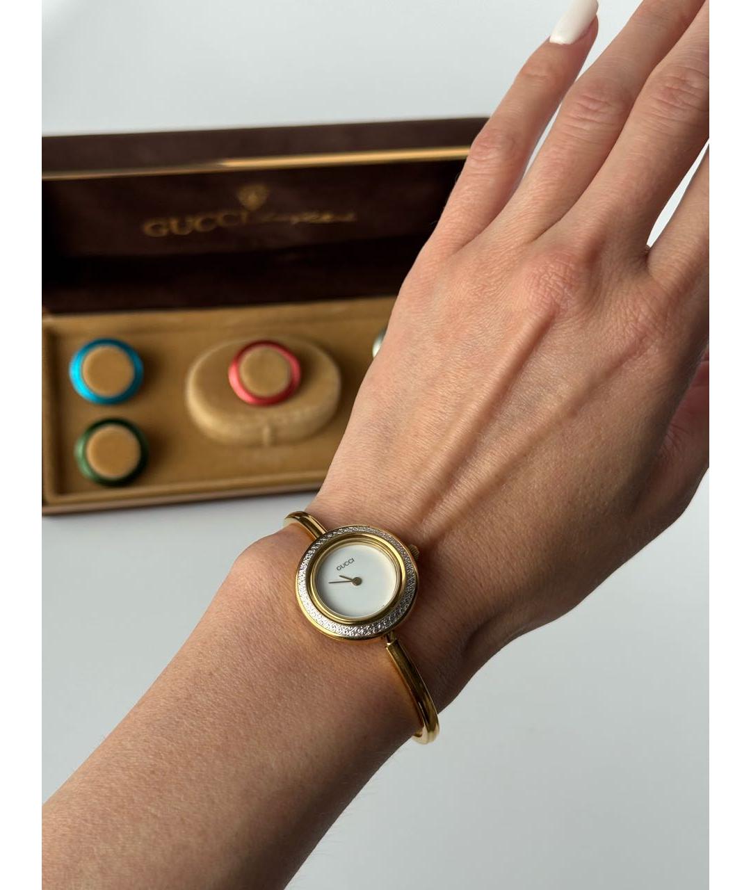 GUCCI Золотые латунные часы, фото 4