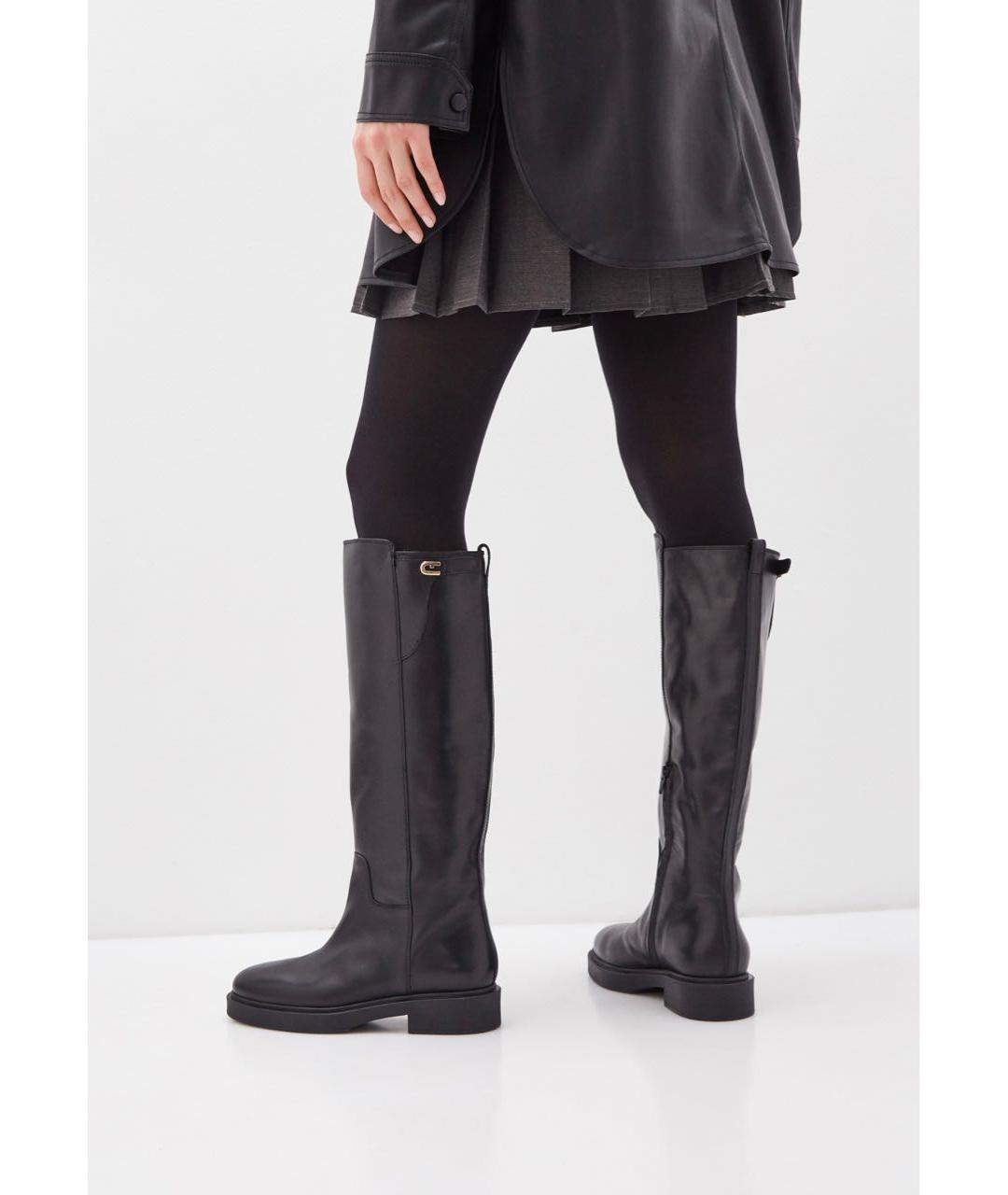 FURLA Черные кожаные сапоги, фото 6