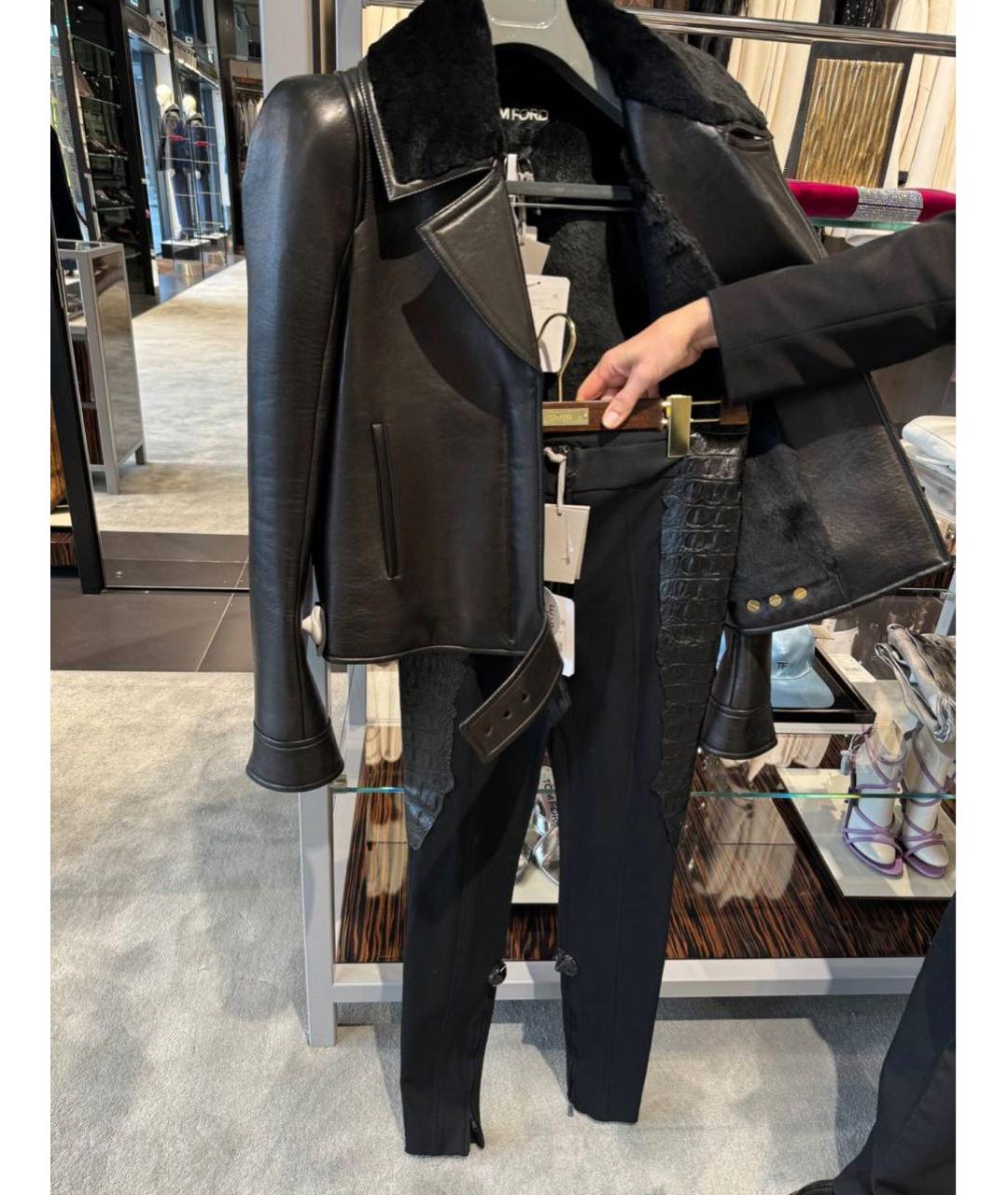 TOM FORD Черная кожаная дубленка, фото 4