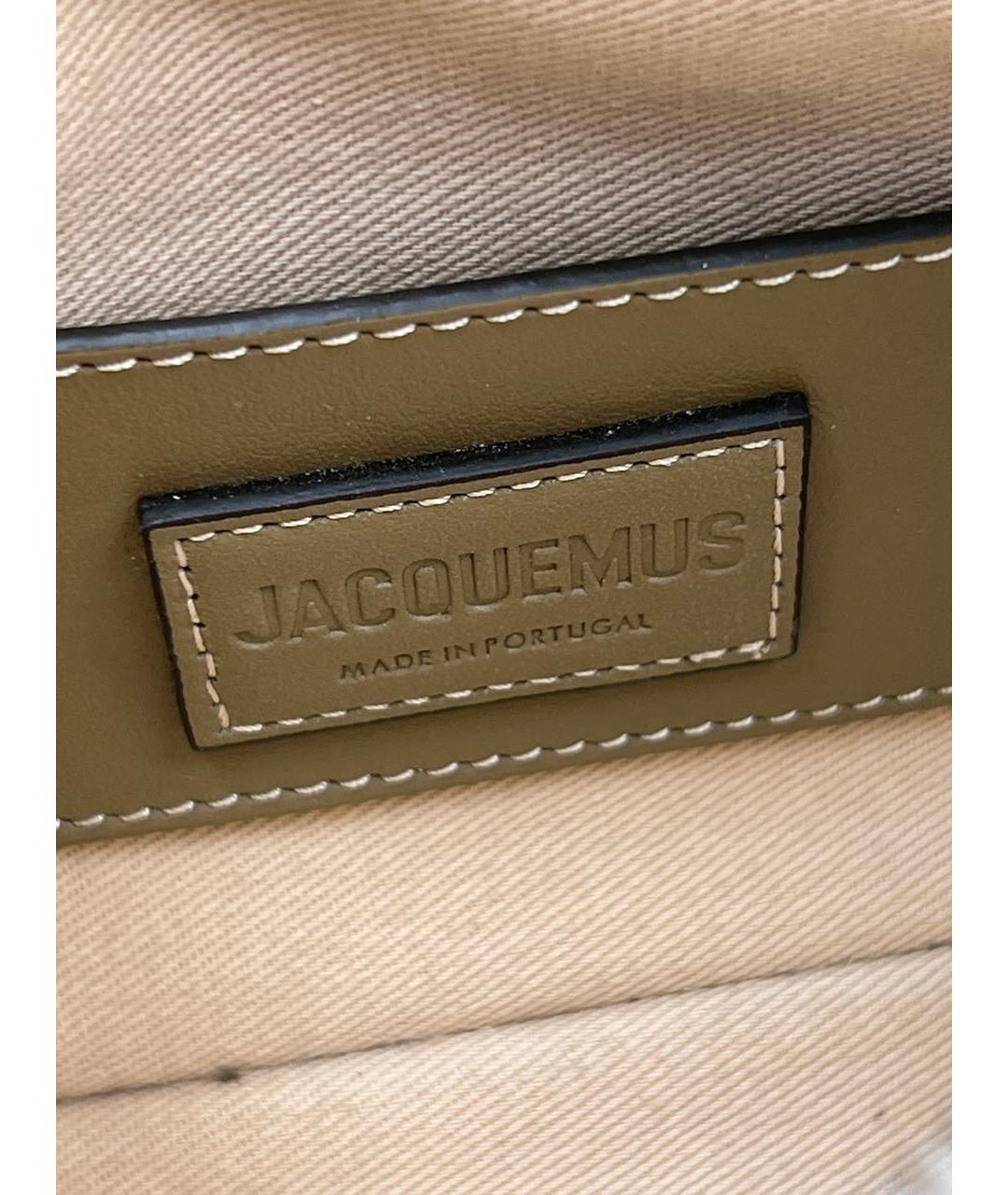 JACQUEMUS Хаки кожаная сумка через плечо, фото 8