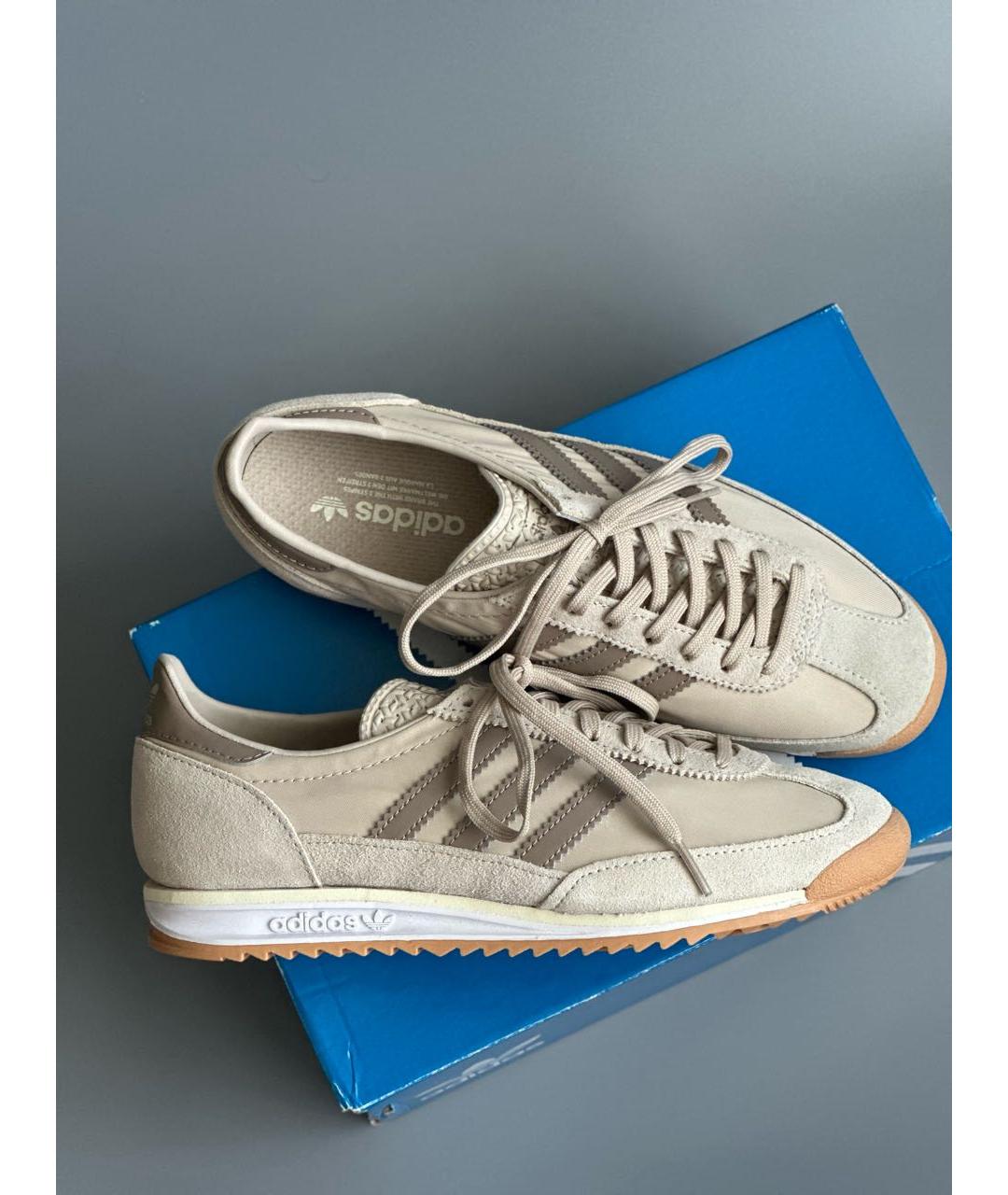 ADIDAS Бежевые текстильные кроссовки, фото 5