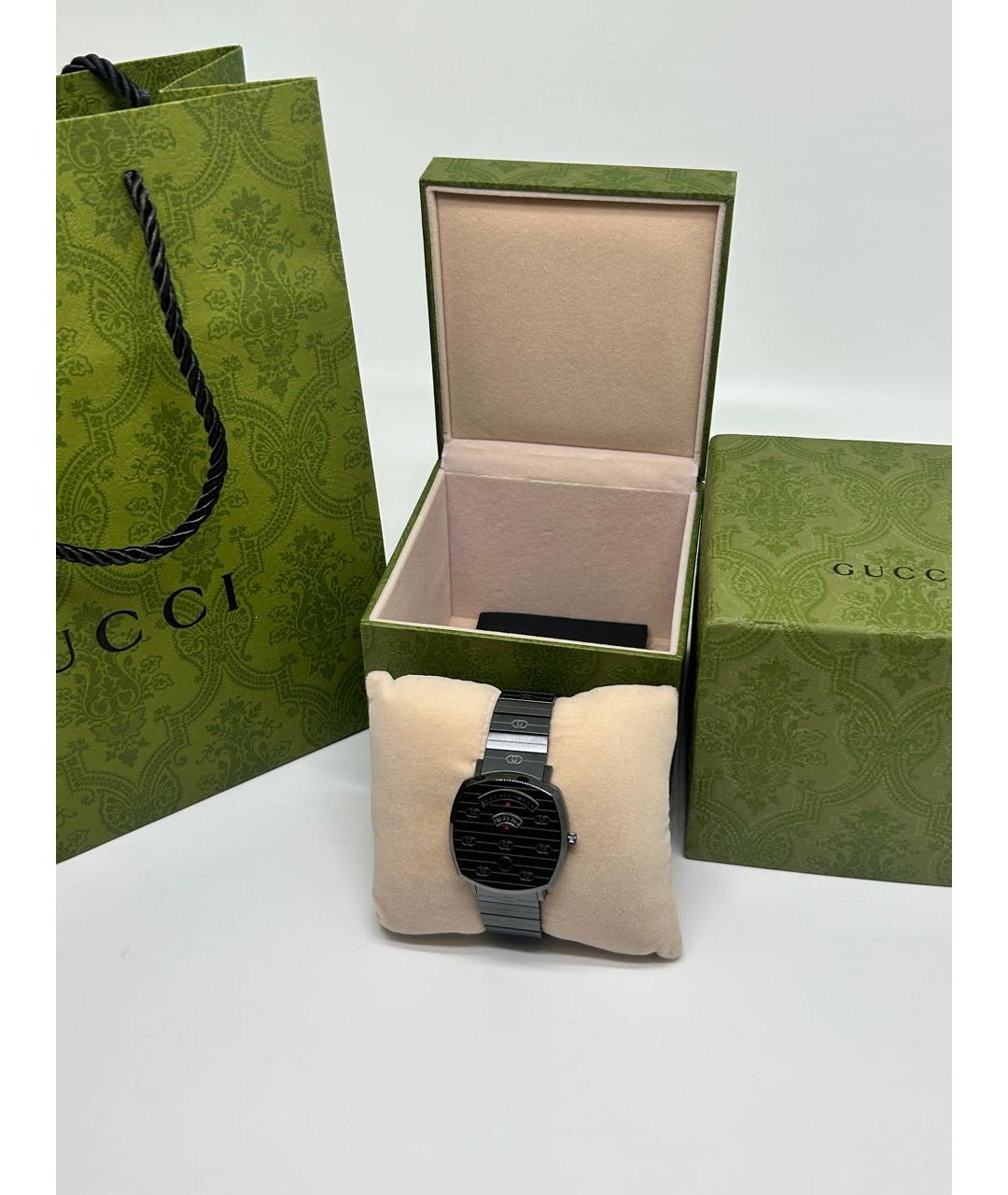 GUCCI Черные стальные часы, фото 6