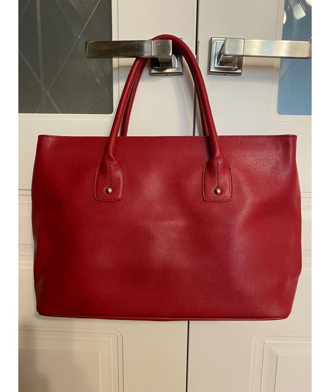 FURLA Красная кожаная сумка тоут, фото 2