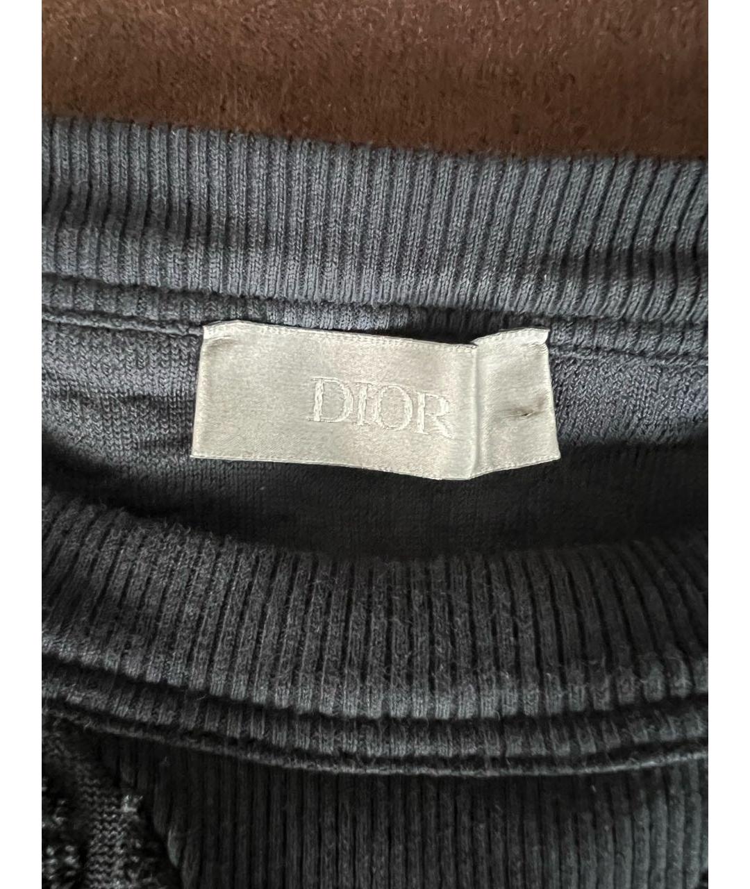 CHRISTIAN DIOR Черная хлопковая футболка, фото 3